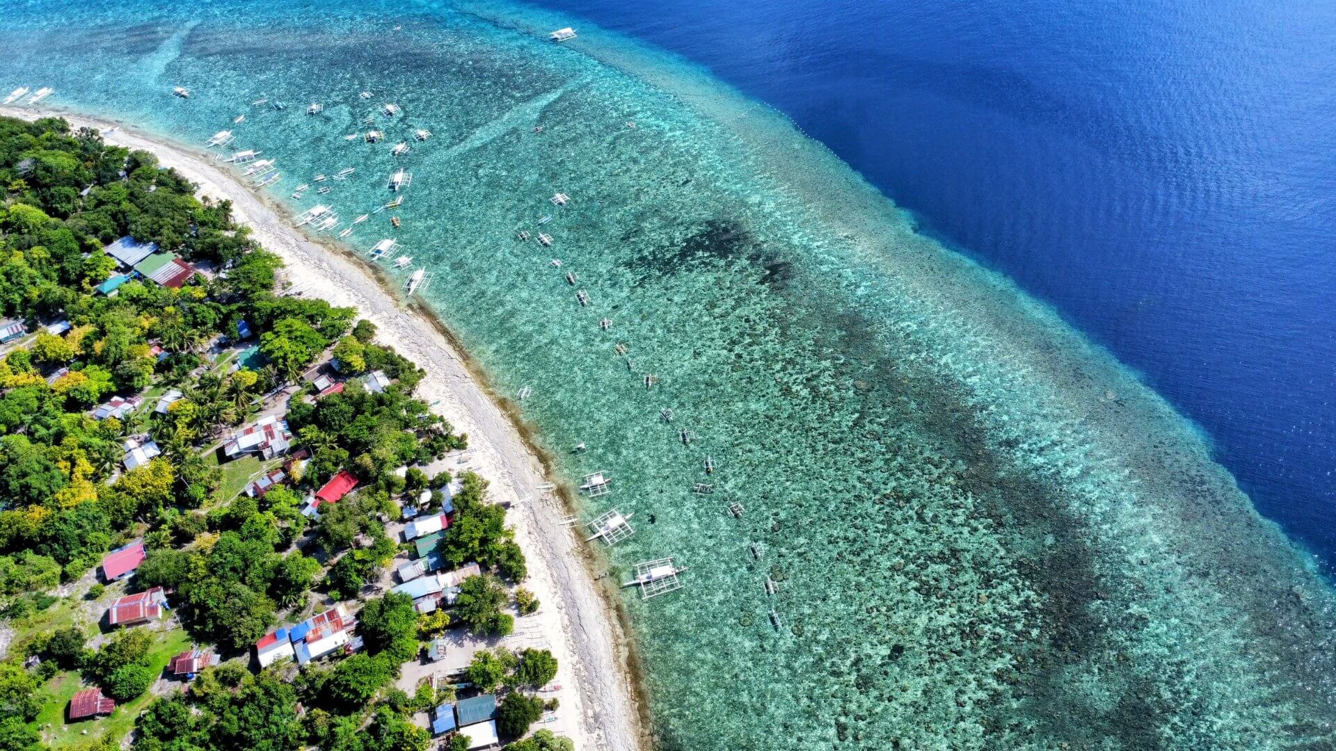 Balicasag Island Drohnenaufnahme Riff Balicasag Island Drohnenaufnahme Riff